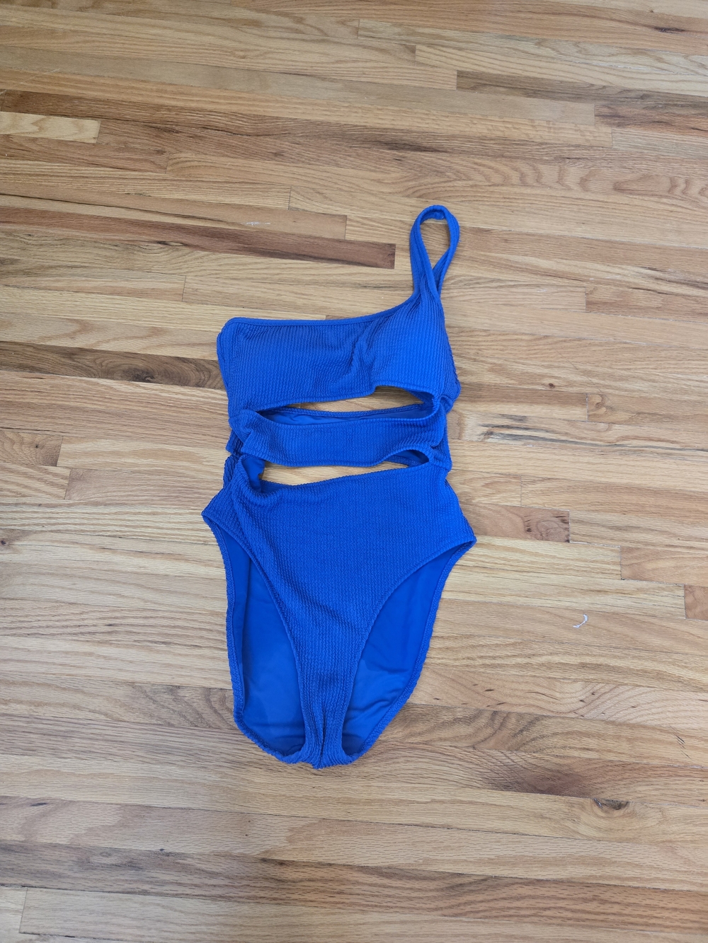 aerie Blue Textured One-Piece Swimsuit